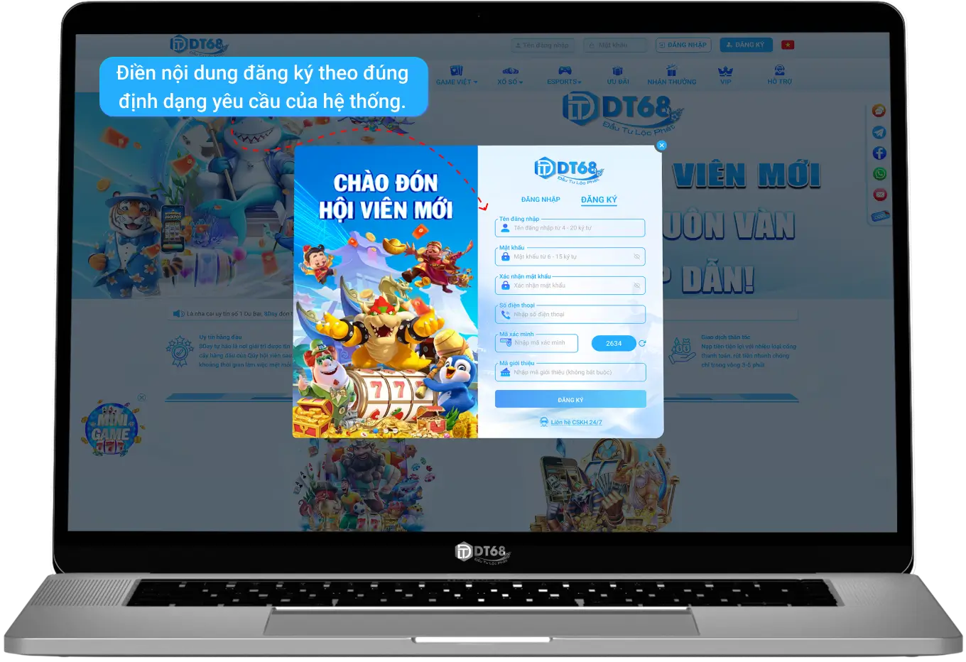 Đăng Ký Tài Khoản DT68 Chỉ Trong 1 Phút