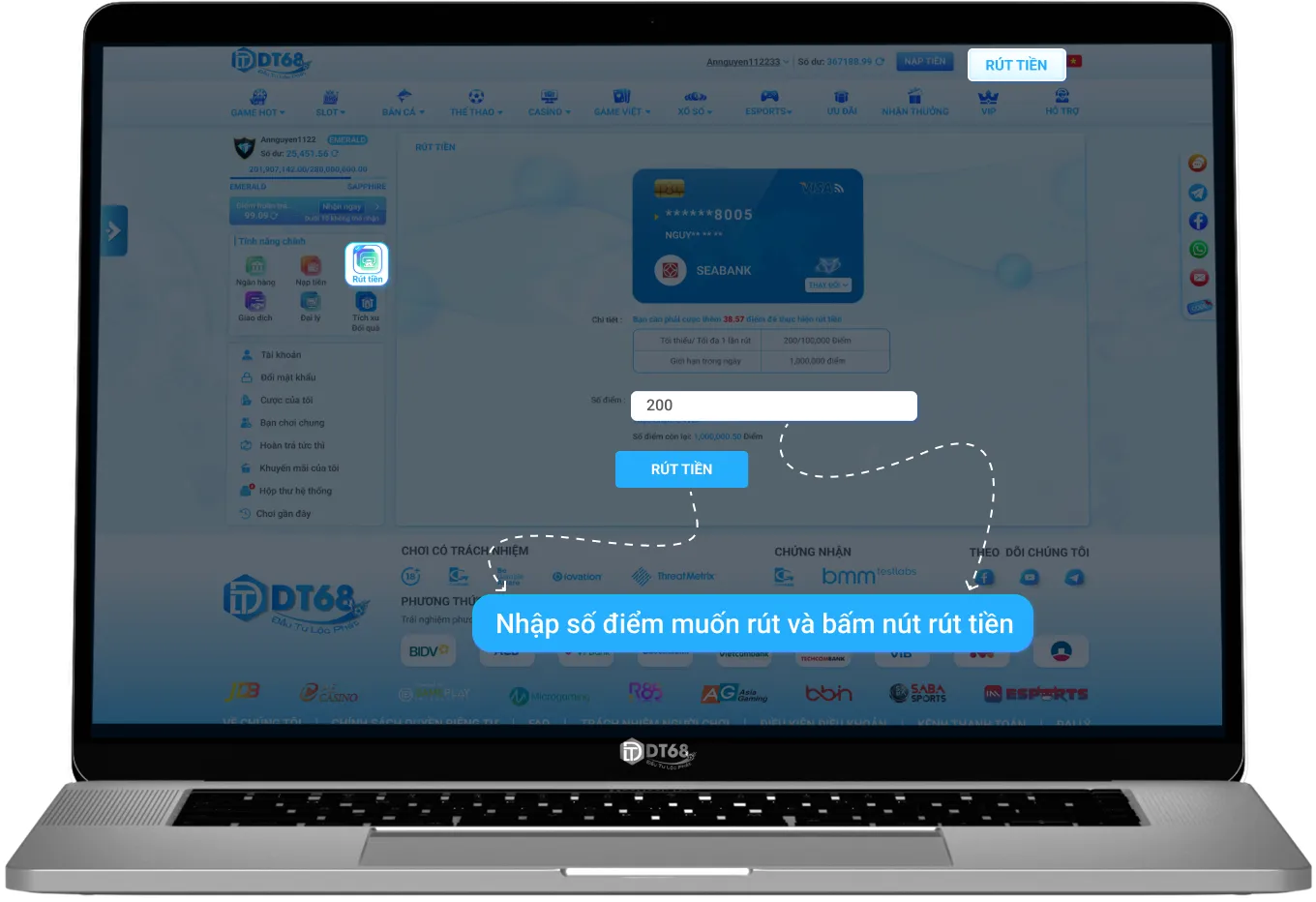 Rút Tiền Về Ngân Hàng Cá Nhân