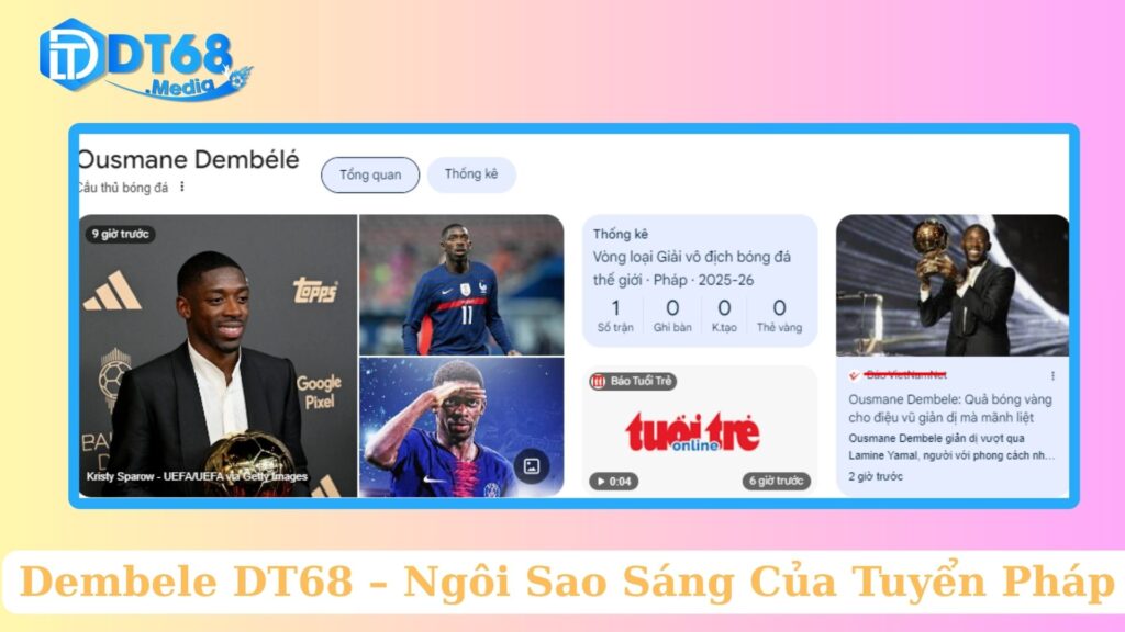 Dembele DT68 – Ngôi Sao Sáng Của Tuyển Pháp Và Làng Bóng Đá Hiện Đại